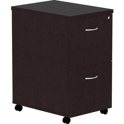 Lorell 18219 Essentials Espresso Laminate Pedestal, 16" x 22" x 28.3" Pedestal, Material: Polyvinyl Chloride (PVC) Edge, Metal Drawer, Finish: Espress