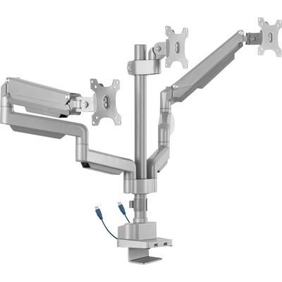 Lorell 99804 Mounting Arm for Monitor, Gray, 3 Display(s) Supported, 15.40 lb Load Capacity, 75 x 75, 100 x 100 VESA Standard