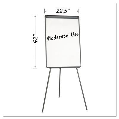 MasterVisionTM EA2300045 Basic Tripod Melamine Presentation Easel, 22 1/2 x 42, White/Black BVCEA2300045
