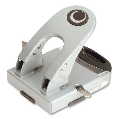 Officemate 90101 50-Sheet Deluxe Two-Hole Punch, 1/4" Holes, Gray/Blue OIC90101