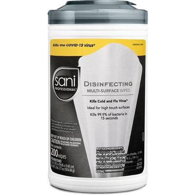 PDI Healthcare P22884CT Sani-Cloth Multi-Surface Disinfecting Wipes - Ready-To-Use Wipe - 200 / Tub - 6 / Carton - White - Case of 6