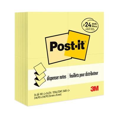 Post-it® R33024VAD Original Canary Yellow Pop-up Refill Value Pack, 3" x 3", Canary Yellow, 100 Sheets/Pad, 24 Pads/Pack - Pack of 24 MMMR33024VAD