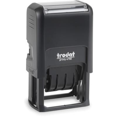 Printy E4754 5-in-1 Date Stamp - Date Stamp - "ENTERED, FAXED, PAID, RECEIVED" - 10000 Impression(s) - Red, Blue - Recycled - 1 TDTE4754