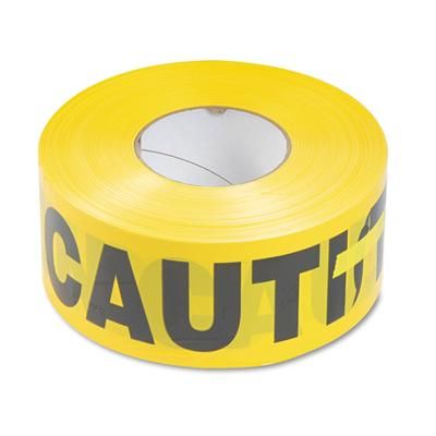 Tatco 10700 Caution Barricade Safety Tape, Yellow, 3w x 1000ft Roll TCO10700