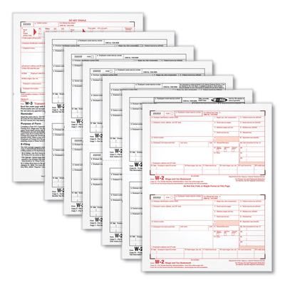 TOPS 22991 W-2 Tax Forms, Six-Part Carbonless, 5.5 x 8.5, 2/Page, (50) W-2s and (1) W-3 - Pack of 50 TOP22991