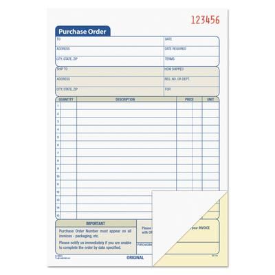 TOPS 46140 Purchase Order Book, Two-Part Carbonless, 5.56 x 8.44, 1/Page, 50 Forms TOP46140