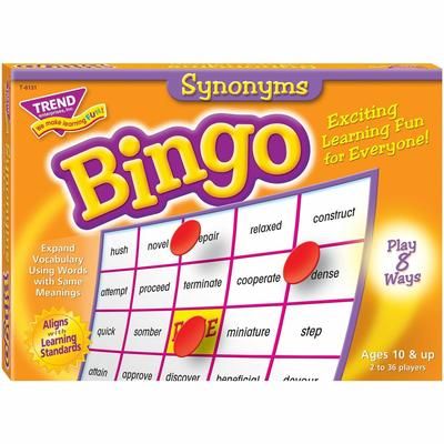 Trend Enterprises 6131 Synonyms Bingo Game, 3-36 Players, 36 Cards/Mats TEP6131