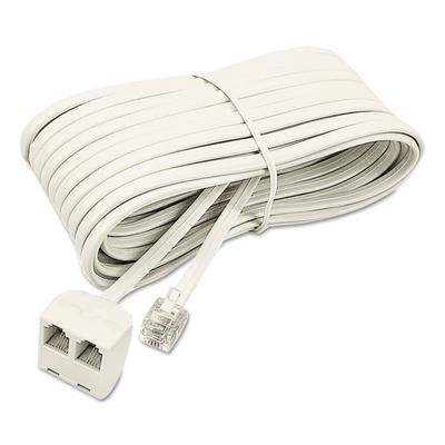 Softalk 04130 Telephone Extension Cord, Plug/Dual Jack, 25 ft., Almond SOF04130
