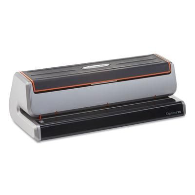Swingline 74520 Optima 20 Three-Hole Electric Punch, 20-Sheets, 9/32" Holes, Silver/Black