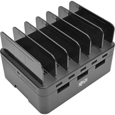 Tripp Lite U280005ST Desktop Charging Station with Cable Storage, 5 Devices, 6.6w x 4.9d x 0.79h, Black