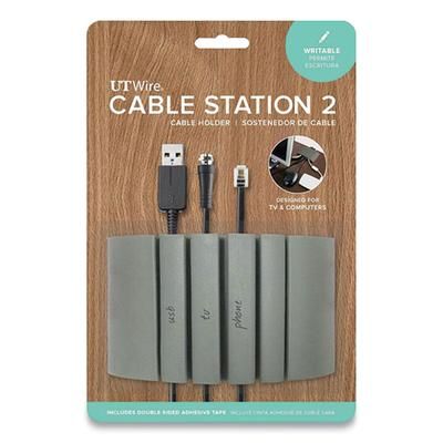 UT Wire® UTWCS04GY Cable Station 2, 4.75" x 2.75" Gray RBOUTWCS04GY