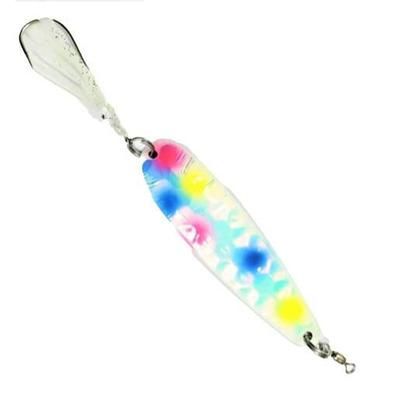 McOmie's Salmon Spoon with Hoochie Casting Spoon - Chartreuse Fire 2/0