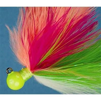 Fire Flies Marabou Flash Jig - Chartreuse with Green Light Stick 1/0