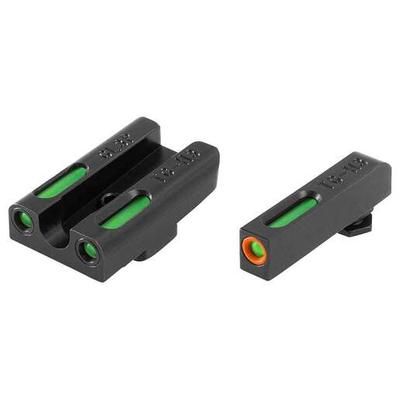 TruGlo Brite-Site TFX Pro Glock 42/43 U-Notch Sight Set - Green withOrange Outline - Black