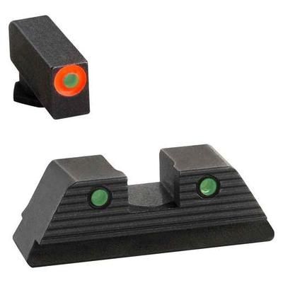 AmeriGlo Trooper 3-Dot Glock G17/19/22/23/24/26/27/33/34/35/37/38/39 Sight Set - Orange/Green - Orange/Green