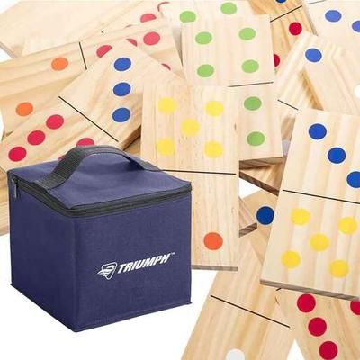 Triumph 28 Piece Outdoor Lawn Wood Domino Set - Brown