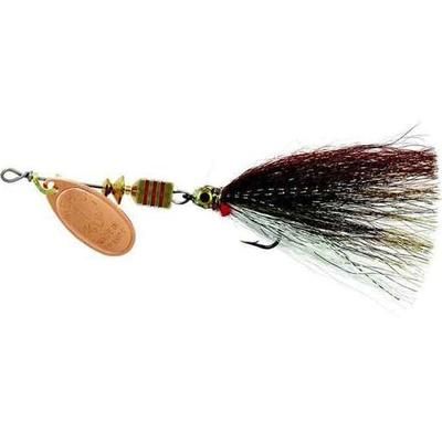 Mepps Aglia Streamer Inline Spinner - Silver/Salmon Hook 0