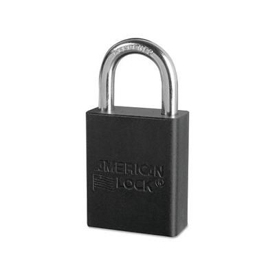 American Lock Solid Aluminum Padlocks, 1/4 in Dia, 1 in L X 3/4 in W, Black (045-A1105BLK)