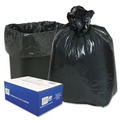 Classic Linear Low-Density Can Liners, 16 gal, 0.6 mil, 24" x 33", Black, 500/Carton (WBI243115B)