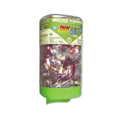 Moldex PlugStation(R) Earplug Dispenser, Disposable Plastic Bottle, Foam Earplugs, Assorted Color Swirls/Streaks, SparkPlugs(R) (507-6880)
