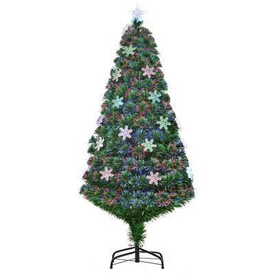 Albero con decorazioni a forma di fiocco di neve in pvc verde