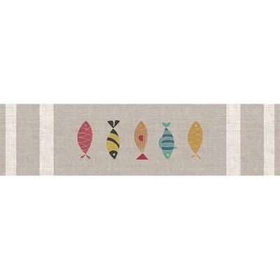 Tappeto in Vinile con motivi di pesci 250x64cm