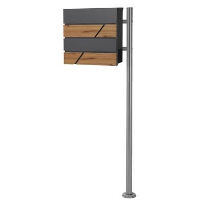 Cassetta postale autoportante con portagiornali antracite