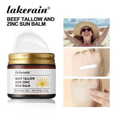 Large Capacity Filling Sunscreen Beef Tallow And Zinc Sun Balm Moisturizing Water Resistant Skin Sun Protection Protects Calms