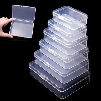 Rectangular Translucent Box Paper Clip Pen Organizer Storage Box Packing Plastic Boxes Multifunctional Stationery Storage Case