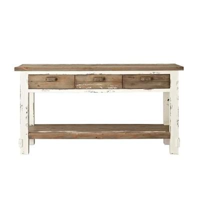 Mobile per doppio lavabo in massello di pino riciclato