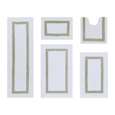 Hotel Collection 100% Cotton 5 Piece (17" X 24" | 20" X 20" | 21" X 34" | 24" X 40" | 20" X 60") Bat by Brylane Home in White Sage