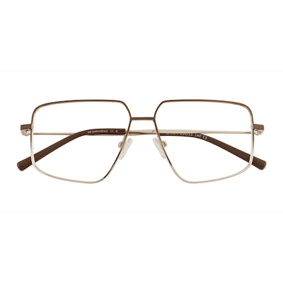 Male s geometric Gradient Matte Brown Metal Prescription eyeglasses - Eyebuydirect s Wyatt