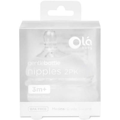 Olababy Gentle Bottle Medium Flow Nipples 3-6M - 2 Pack