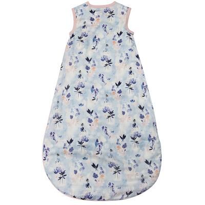 Loulou Lollipop Lightweight Muslin Sleep Bag, 6-18 m - Ink Floral