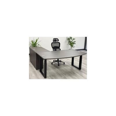 Sophisticate Electric Lift L-Shaped Bow Front Desk - See Other Sizes