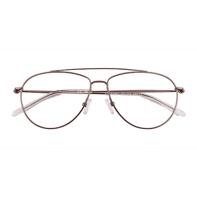 Unisex s aviator Matte Silver Titanium Prescription eyeglasses - Eyebuydirect s Kenji