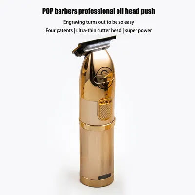 Professional Haircut Pop Barbers P700 Trimmer Oil Head Electric Hair Clippers Golden Carving Scissors Electric Shaver