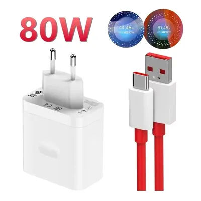 OnePlus 80W SuperVOOC EU Fast Wall Charger for OnePlus 10 11 12 Nord CE 2 3 Lite OPPO realme 10 GT