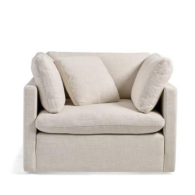 Clayton Swivel Chair - Belize Ecru - Grandin Road