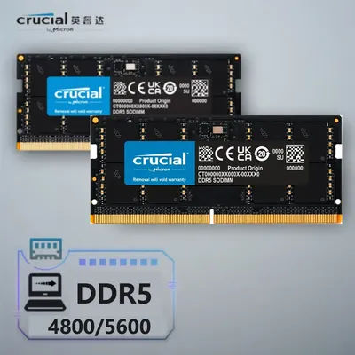 Crucial Laptop RAM Memory DDR516GB 32GB 4800MHz 5600MHz 1.1V CL40 262-Pin For Notebook Module SO-DIMM