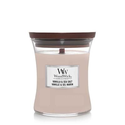 WoodWick - Candele a clessidra Clessidra media Vaniglia e sale marino