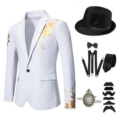 Anni Ruggenti Anni 1920 Retrò Vintage Abiti Gilet Set di accessori Gentiluomo Costume Per uomo Halloween Carnevale Capodanno Festa / Sera Mascherata Vigilia di Capodanno Adulti Cravatta Cappotto Gilet
