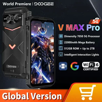 [World Premiere] DOOGEE V MAX PRO 5G Rugged Smartphone Dimensity 7050 12GB+512GB 6.58" 120Hz Screen 108MP Camera Android 14