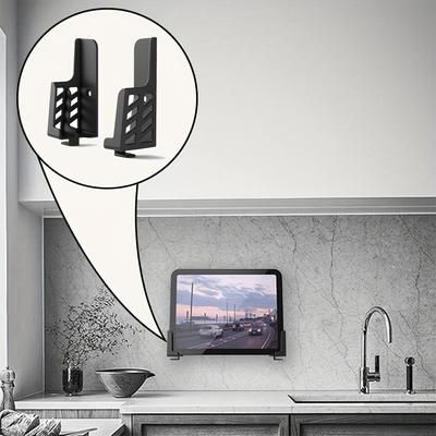 TEMU Universal Tablet Wall Mount Fit For Iphone/ Tablet/ipad/ /ebook Fixed By Adhesive Or Screw Bedside Phone Charging Wall Mount With Cable Management Storage