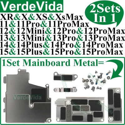 2Set Inner Metal LCD Battery Cover Plate with Screws For iPhone 11 12 13 Pro Max 14 15 Plus