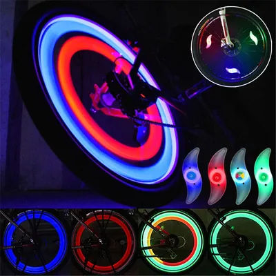 Bike Wheel Spoke Light Tire Lights 3 Mode LED Waterproof Bike Safety Warning Easy To Install Bicycle Accessories with Battery