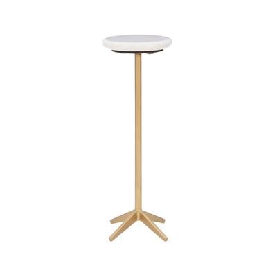 Ella Drink Side Table Accent Tables (Including End Tables) by Linon Home Décor in White Gold