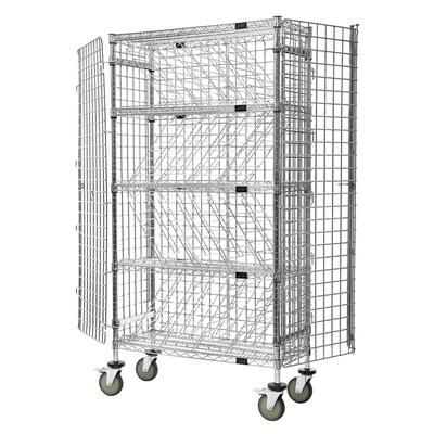 Quantum Food Service M1448-69BWSEC 74"H Commercial Wine Rack w/ () Bottle Capacity, Chrome, Silver