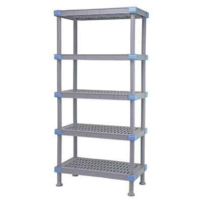 Quantum Food Service QP244274VS-5 42" NSF 5-Tier Polymer Shelf - Millenia, 24"W, 74"H, Gray