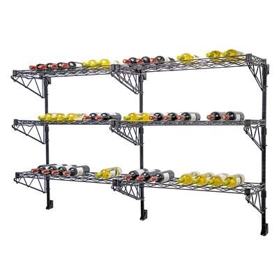 Quantum Food Service WC34-1448WBK-6 Commercial Wine Shelf w/ 72 Bottle Capacity, Black